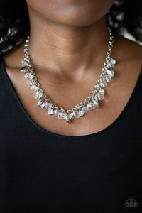 Downstage Dazzle - White Necklace - Paparazzi Accessories - Sassysblingandthings