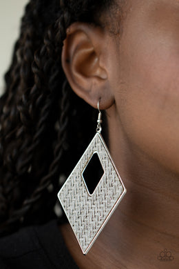 Woven Wanderer - Silver Earrings - Paparazzi Accessories