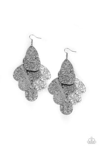 Hibiscus Harmony - Silver Earrings - Paparazzi Accessories - Sassysblingandthings