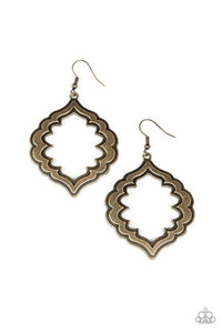 Taj Mahal Majesty - Brass Earrings - Paparazzi Accessories - Sassysblingandthings