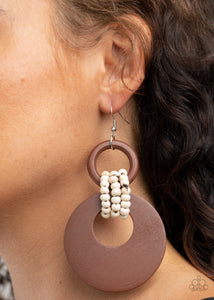 Beach Day Drama - Brown Earrings - Paparazzi Accessories