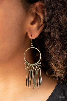 Let GRIT Be! - Brass Earrings - Paparazzi Accessories