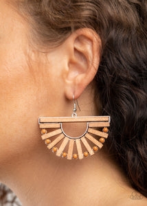 Wooden Wonderland - Brown Earrings - Paparazzi Accessories