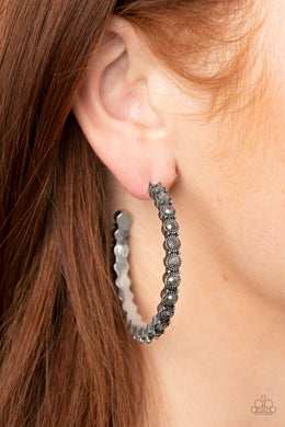 Rhinestone Studded Sass - Silver Earrings - Paparazzi Accessories