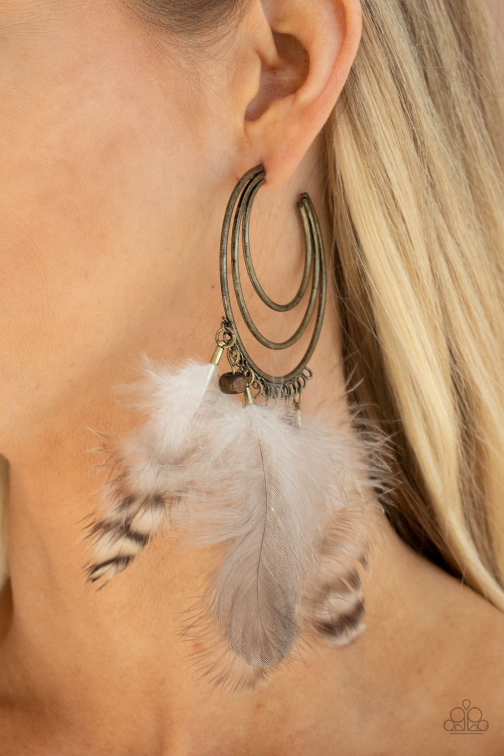 Freely Free Bird - Brass Earrings - Paparazzi Accessories