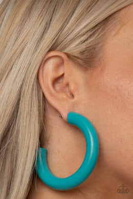 I WOOD Walk 500 Miles - Blue Earrings - Paparazzi Accessories