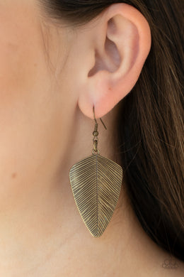 One Of The Flock - Brass Earrings - Paparazzi Accessories