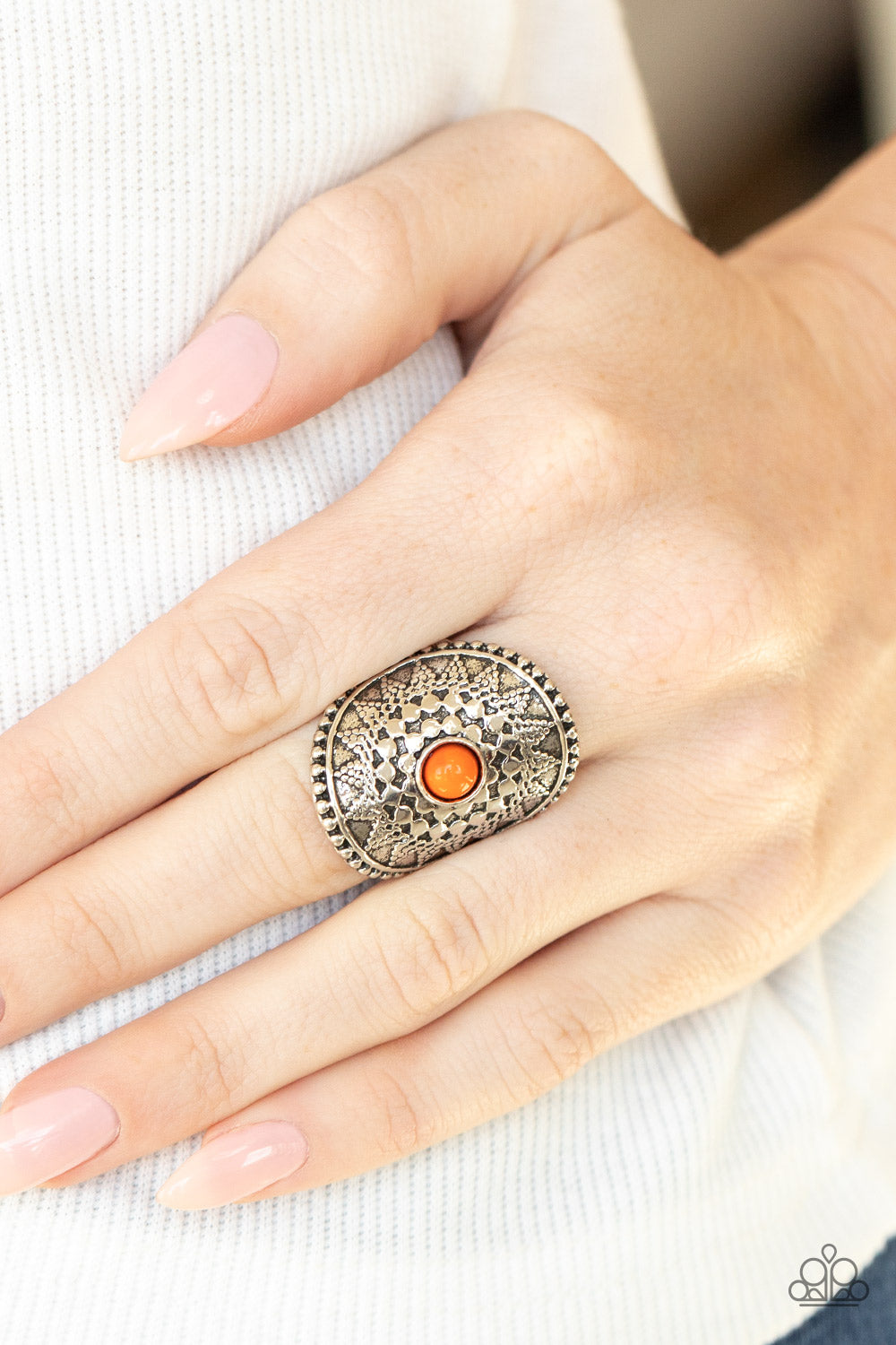 Mojave Rays - Orange Ring - Paparazzi Accessories