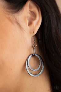 Distractingly Dizzy - Black Earrings - Paparazzi Accessories