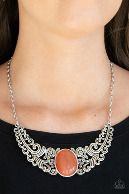 Celestial Eden - Orange Necklace - Paparazzi Accessories