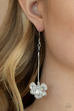 Opulently Orchid - Silver Earrings - Paparazzi Accessories