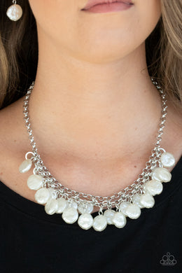 BEACHFRONT and Center - White Necklace - Paparazzi Accessories