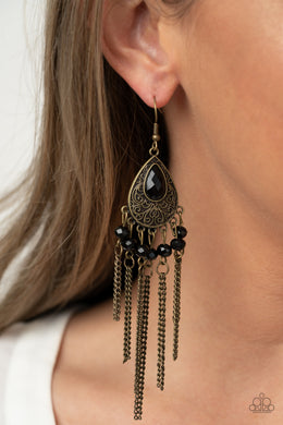 Floating on HEIR - Brass Earrings - Paparazzi Accessories