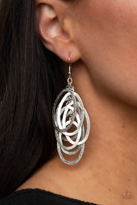 Mind OVAL Matter - Silver Earrings - Paparazzi Accessories