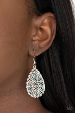 Glorious Gardens - Blue Earrings - Paparazzi Accessories
