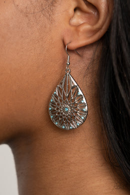 Icy Mosaic - Blue Earrings - Paparazzi Accessories