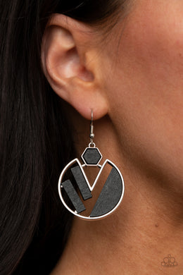 Petrified Posh - Black Earrings - Paparazzi Accessories