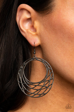 Urban Lineup - Black Earrings - Paparazzi Accessories