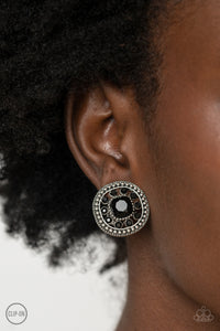 Dazzling Definition - Black Clip-On - Paparazzi Accessories