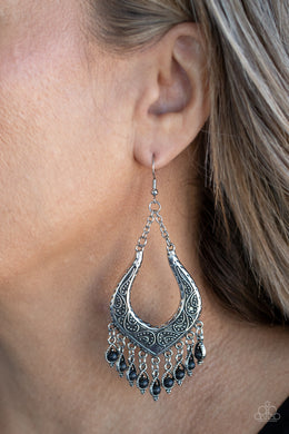 Sahara Fiesta - Black Earrings - Paparazzi Accessories