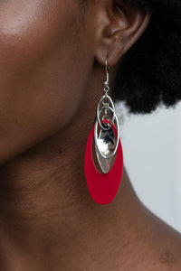 Ambitious Allure - Red Earrings - Paparazzi Accessories