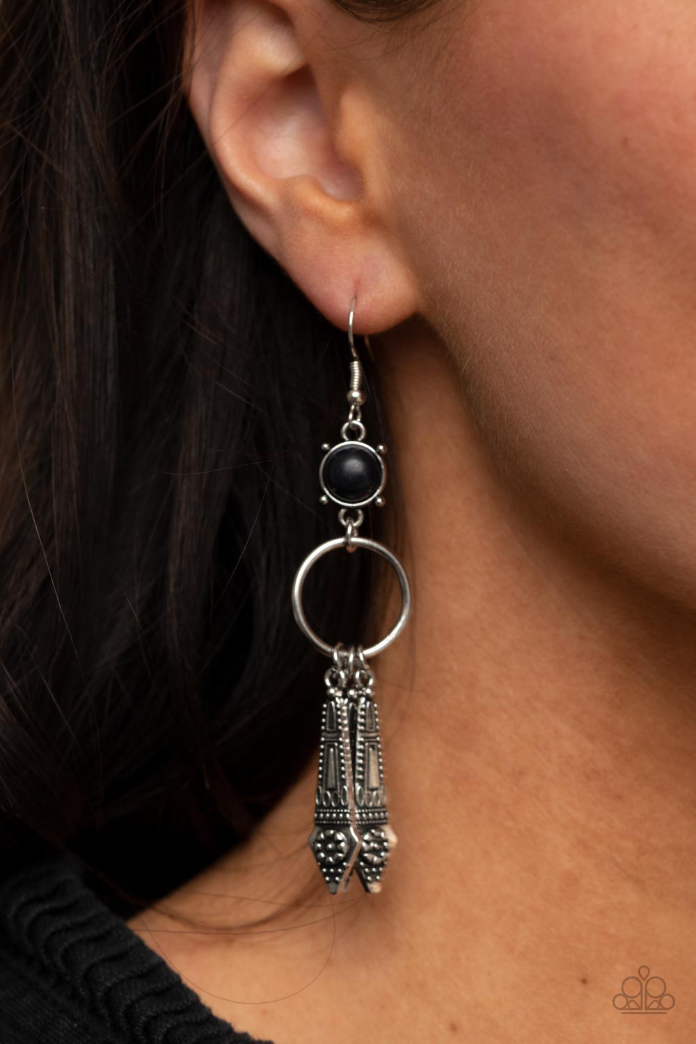 Prana Paradise - Black Earrings - Paparazzi Accessories