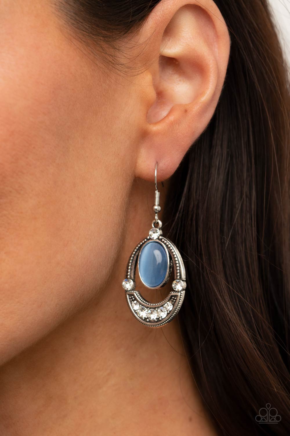 Serene Shimmer - Blue Earrings - Paparazzi Accessories