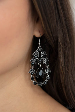 Garden Decorum - Black Earrings - Paparazzi Accessories
