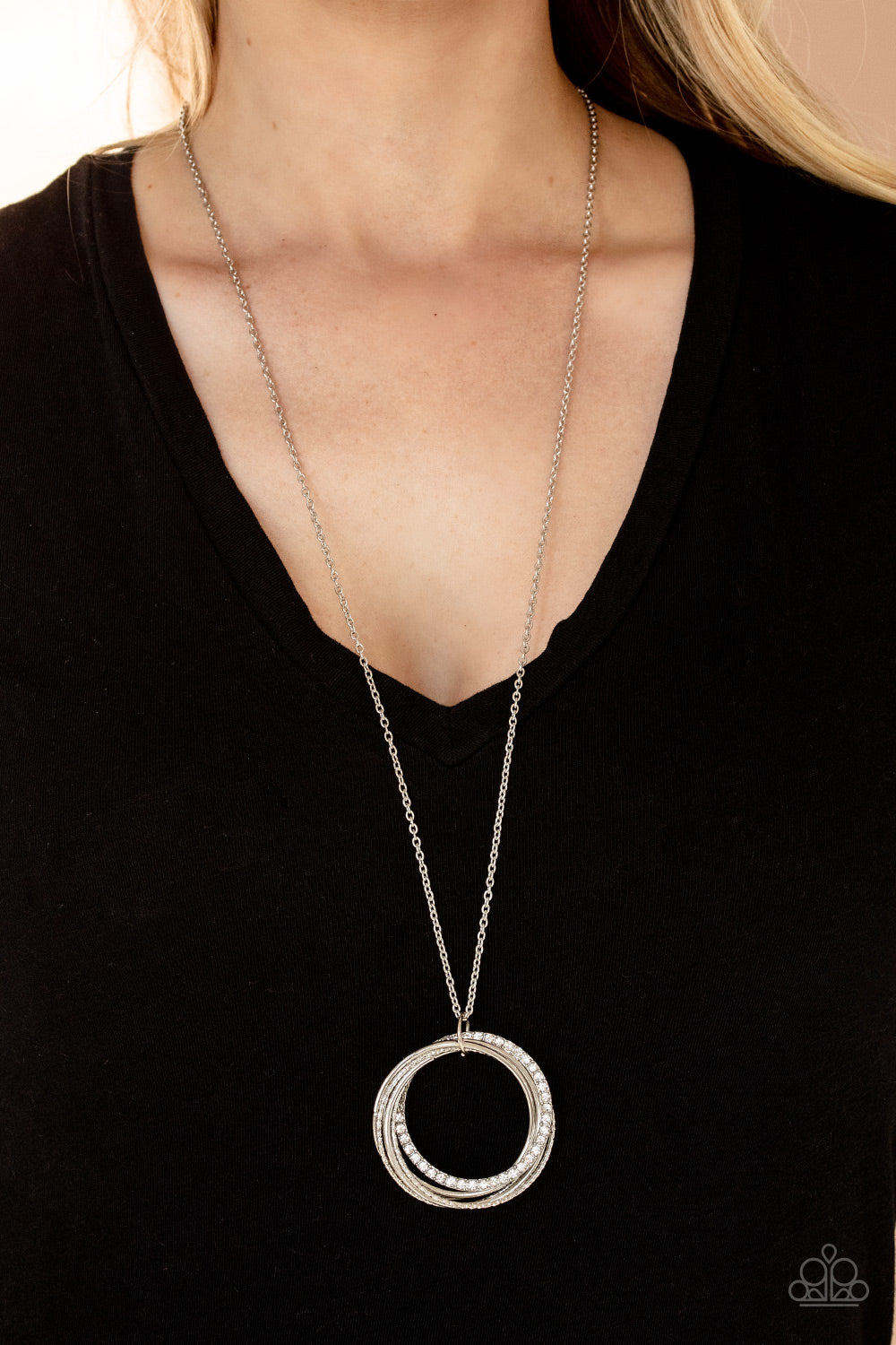 Harmonic Halos - White Necklace - Paparazzi Accessories