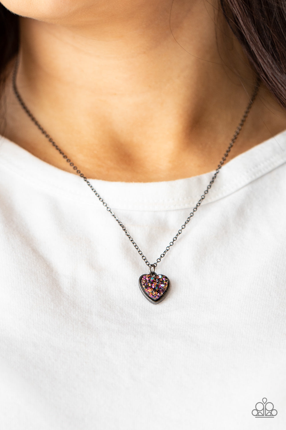 Pitter-Patter, Goes My Heart - Purple Necklace - Paparazzi Accessories