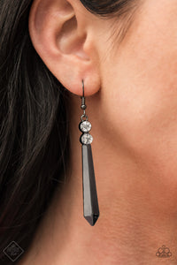 Sparkle Stream - Black Earrings - Paparazzi Accessories