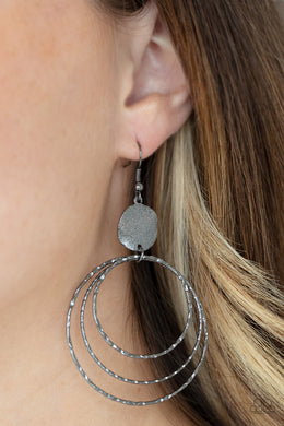 Universal Rehearsal - Black Earrings - Paparazzi Accessories