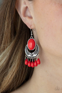 Prairie Flirt - Red Earrings - Paparazzi Accessories