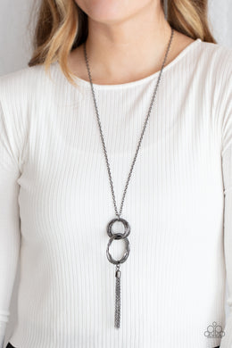 Orbiting Splendor - Black Necklace - Paparazzi Accessories