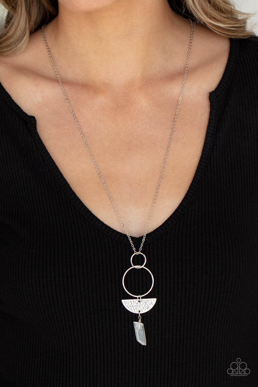 Monumental Obelisk - White Necklace - Paparazzi Accessories