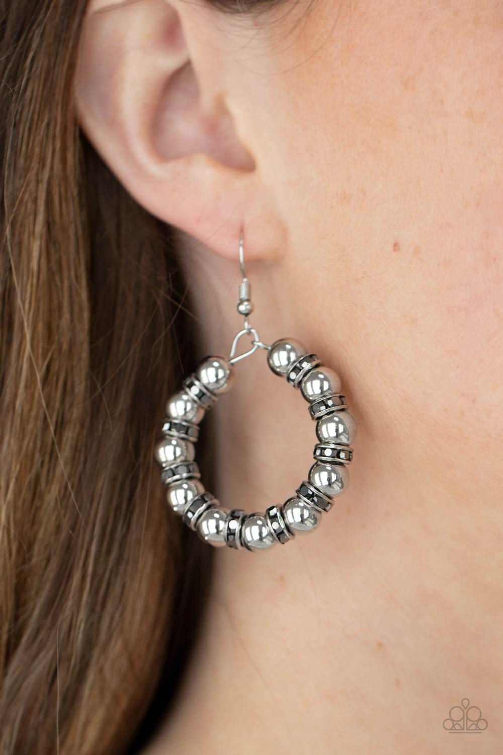 Cosmic Halo - Silver Earrings - Paparazzi Accessories