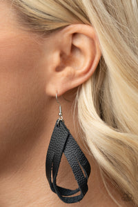 Thats A STRAP - Black Earrings - Paparazzi Accessories
