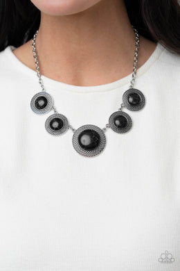 Circle The Wagons - Black Necklace - Paparazzi Accessories