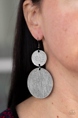 Status CYMBAL - Black Earrings - Paparazzi Accessories