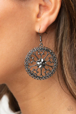 Floral Fortunes - Black Earrings - Paparazzi Accessories