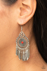 Dream a Little DREAMCATCHER - Red Earrings - Paparazzi Accessories