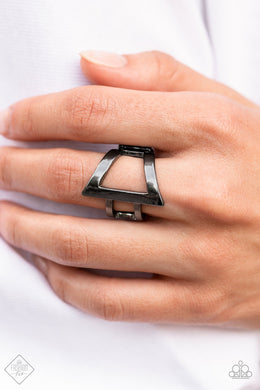 Rebel Edge - Black Ring - Paparazzi Accessories