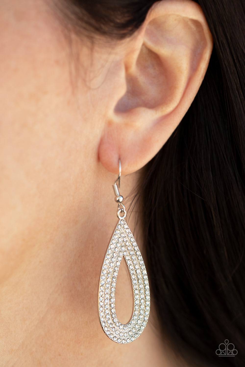 Exquisite Exaggeration - White Earrings - Paparazzi Accessories