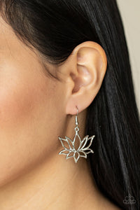 Lotus Ponds - Silver Earrings - Paparazzi Accessories