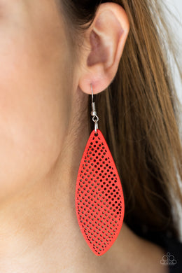 Surf Scene - Red Earrings - Paparazzi Accessories