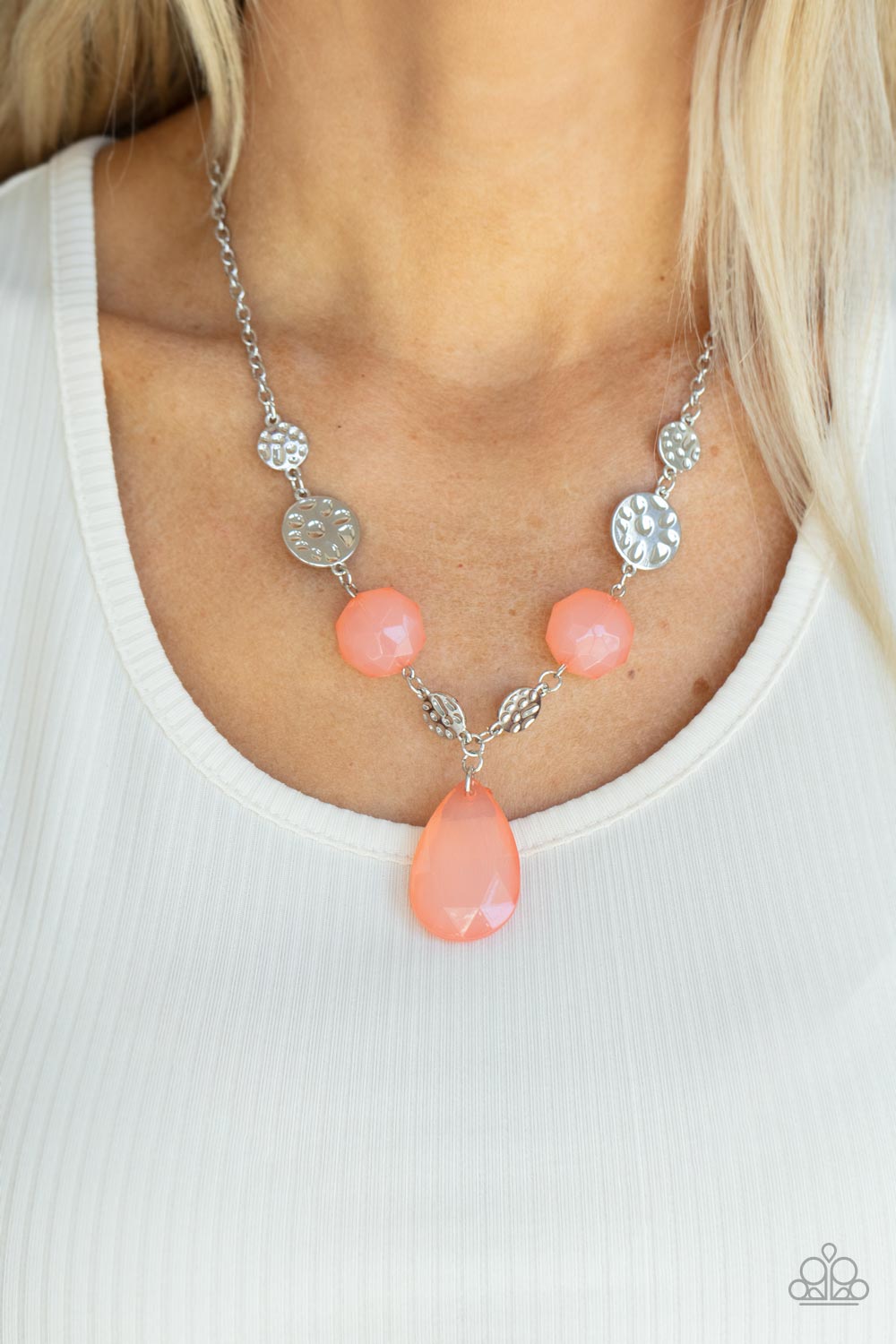 DEW What You Wanna DEW - Orange Necklace - Paparazzi Accessories