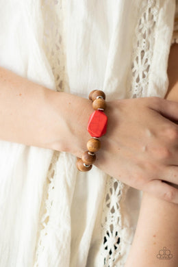 Abundantly Artisan - Red Bracelet - Paparazzi Accessories