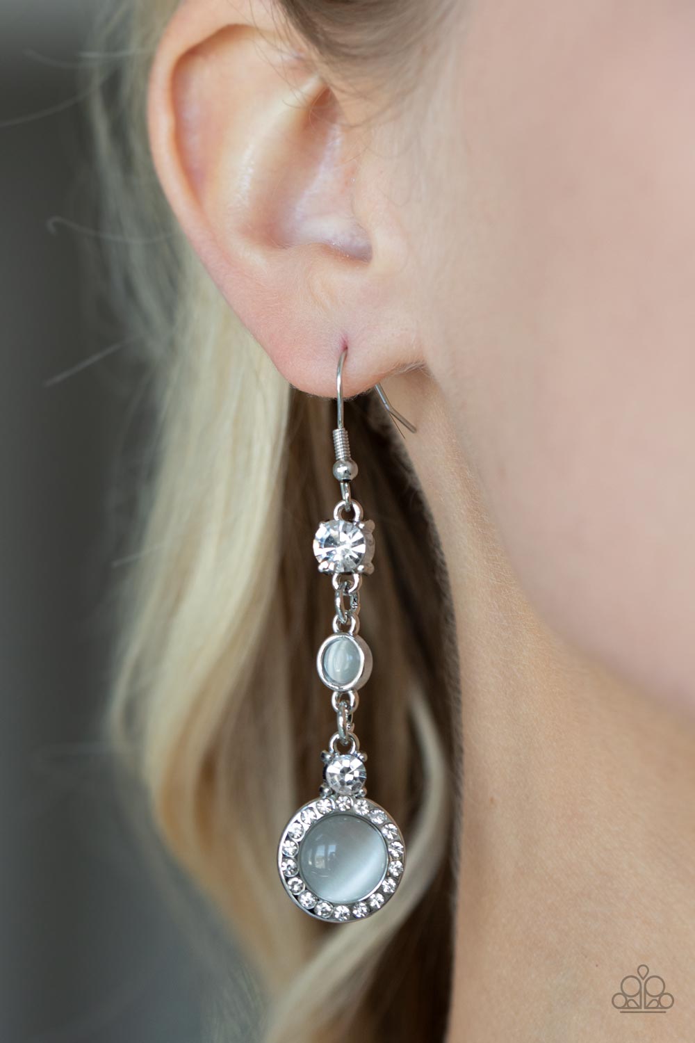 Epic Elegance - White Earrings - Paparazzi Accessories
