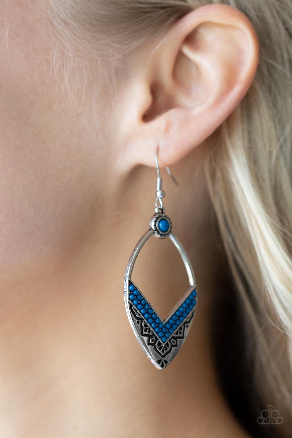 Indigenous Intentions - Blue Earrings - Paparazzi Accessories