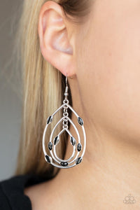 Rippling Rapport - Black Earrings - Paparazzi Accessories